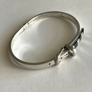 Solid Sterling 925 Silver Hinged Bracelet Handmade in Mexico